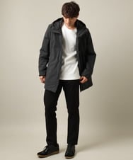 KHLAA41059 a.v.v MEN(アー・ヴェ・ヴェ) 【定番パンツ】スマートシャンブレー裏起毛5ポケットパンツ(セットアップ可） ネイビー