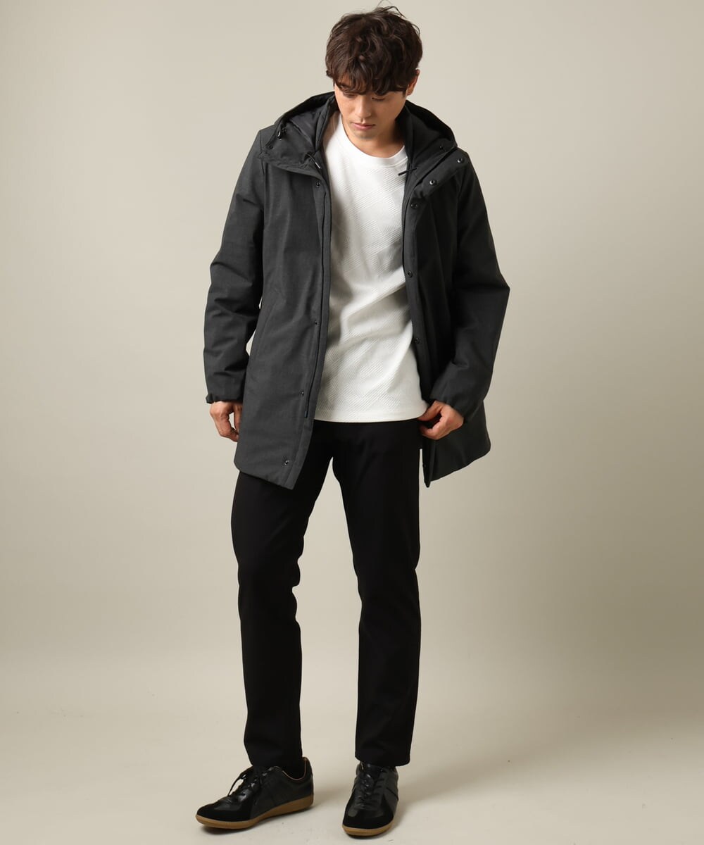 KHLAA41059 a.v.v MEN(アー・ヴェ・ヴェ) 【定番パンツ】スマートシャンブレー裏起毛5ポケットパンツ(セットアップ可） ネイビー