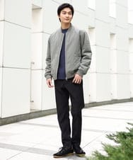 KHLAA41059 a.v.v MEN(アー・ヴェ・ヴェ) 【定番パンツ】スマートシャンブレー裏起毛5ポケットパンツ(セットアップ可） ネイビー