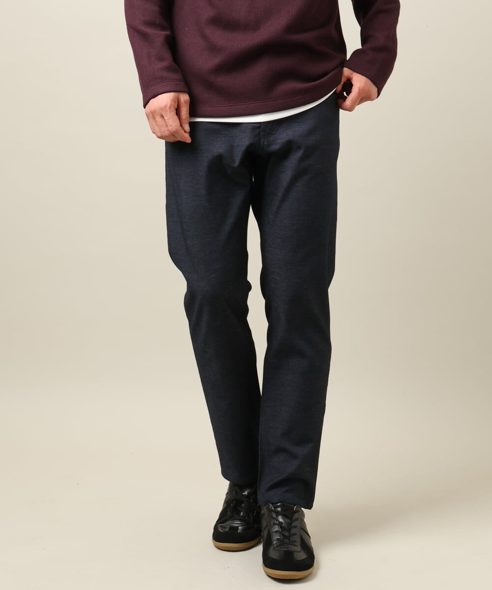 KHLAA41059 a.v.v MEN(アー・ヴェ・ヴェ) 【定番パンツ】スマートシャンブレー裏起毛5ポケットパンツ(セットアップ可） ネイビー