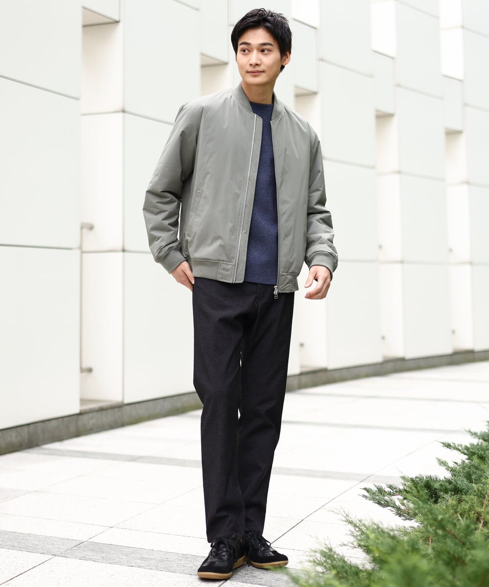 KHLAA41059 a.v.v MEN(アー・ヴェ・ヴェ) 【定番パンツ】スマートシャンブレー裏起毛5ポケットパンツ(セットアップ可） ネイビー