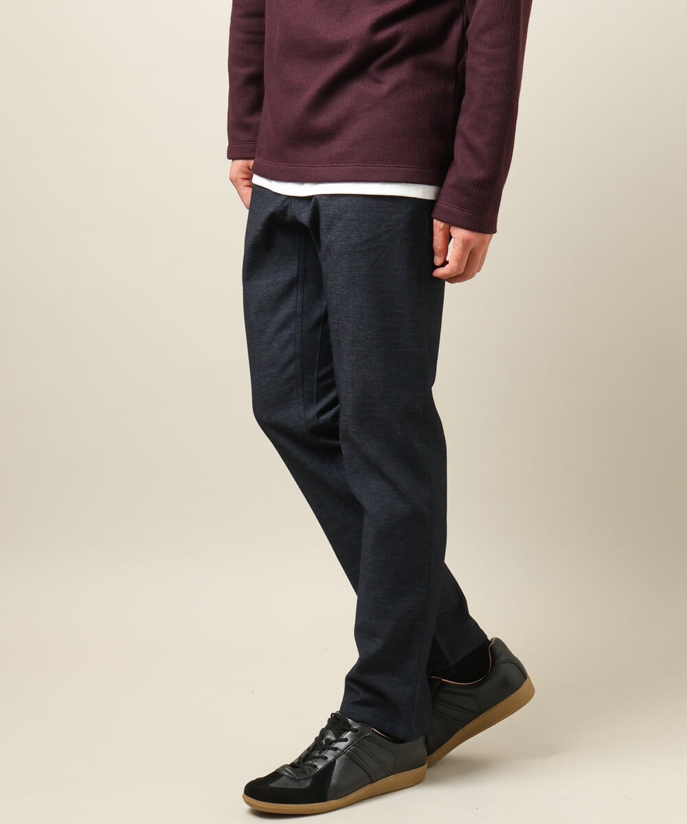KHLAA41059 a.v.v MEN(アー・ヴェ・ヴェ) 【定番パンツ】スマートシャンブレー裏起毛5ポケットパンツ(セットアップ可） ネイビー