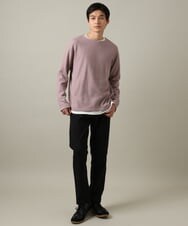 KHLAA41059 a.v.v MEN(アー・ヴェ・ヴェ) 【定番パンツ】スマートシャンブレー裏起毛5ポケットパンツ(セットアップ可） ネイビー