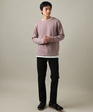 KHLAA41059 a.v.v MEN(アー・ヴェ・ヴェ) 【定番パンツ】スマートシャンブレー裏起毛5ポケットパンツ(セットアップ可） ネイビー