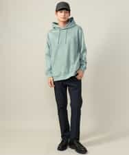 KHLAA41059 a.v.v MEN(アー・ヴェ・ヴェ) 【定番パンツ】スマートシャンブレー裏起毛5ポケットパンツ(セットアップ可） ネイビー