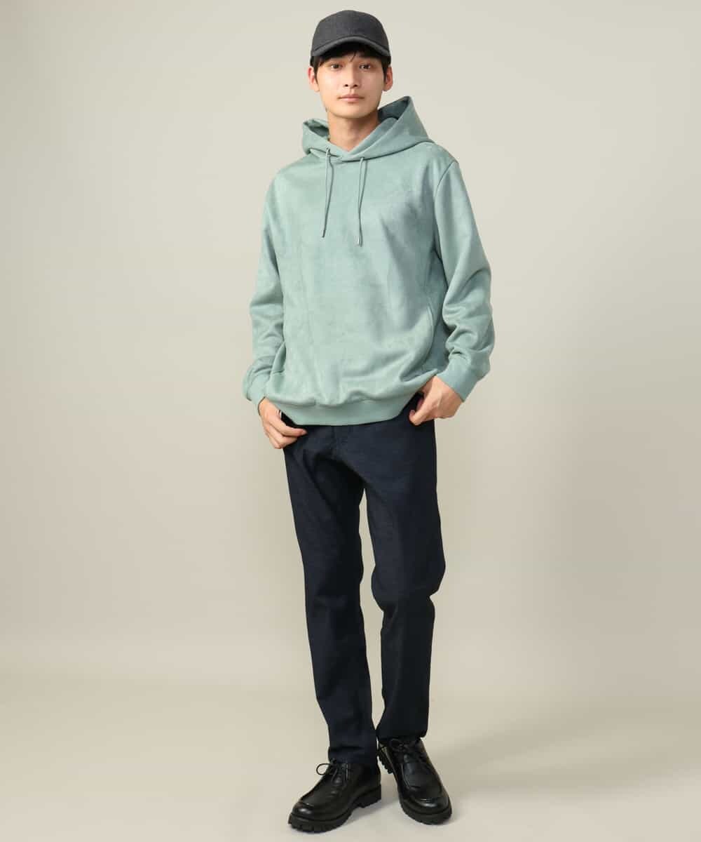 KHLAA41059 a.v.v MEN(アー・ヴェ・ヴェ) 【定番パンツ】スマートシャンブレー裏起毛5ポケットパンツ(セットアップ可） ネイビー
