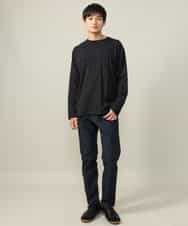 KHLAA41059 a.v.v MEN(アー・ヴェ・ヴェ) 【定番パンツ】スマートシャンブレー裏起毛5ポケットパンツ(セットアップ可） ネイビー