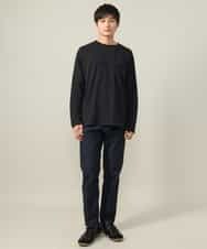KHLAA41059 a.v.v MEN(アー・ヴェ・ヴェ) 【定番パンツ】スマートシャンブレー裏起毛5ポケットパンツ(セットアップ可） ネイビー