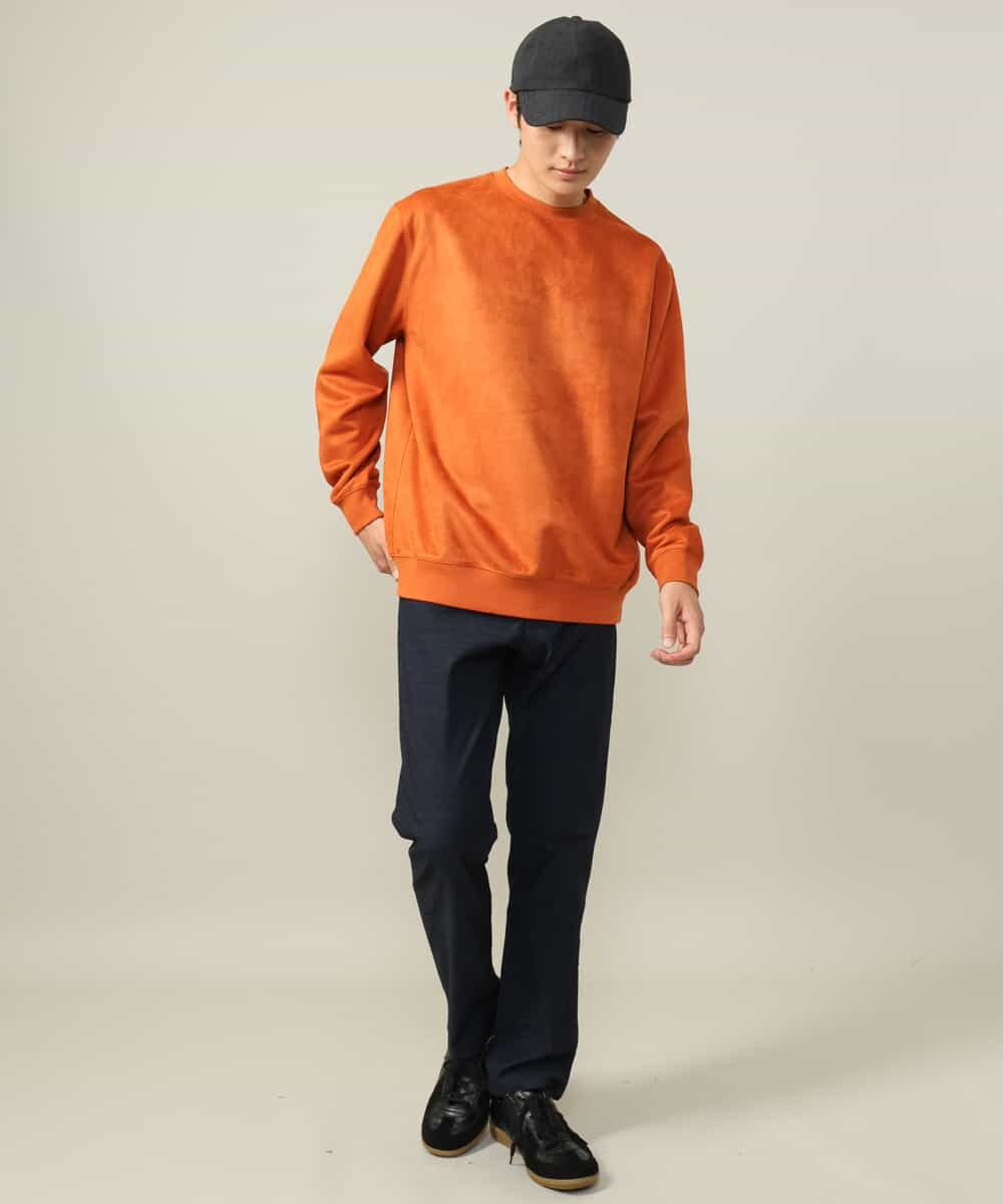 KHLAA41059 a.v.v MEN(アー・ヴェ・ヴェ) 【定番パンツ】スマートシャンブレー裏起毛5ポケットパンツ(セットアップ可） ネイビー
