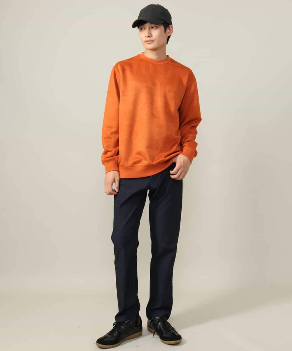 KHLAA41059 a.v.v MEN(アー・ヴェ・ヴェ) 【定番パンツ】スマートシャンブレー裏起毛5ポケットパンツ(セットアップ可） ネイビー