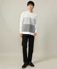 KHLAA41059 a.v.v MEN(アー・ヴェ・ヴェ) 【定番パンツ】スマートシャンブレー裏起毛5ポケットパンツ(セットアップ可） ネイビー