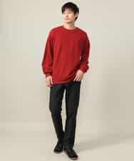 KHLAA41059 a.v.v MEN(アー・ヴェ・ヴェ) 【定番パンツ】スマートシャンブレー裏起毛5ポケットパンツ(セットアップ可） ネイビー