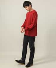 KHLAA41059 a.v.v MEN(アー・ヴェ・ヴェ) 【定番パンツ】スマートシャンブレー裏起毛5ポケットパンツ(セットアップ可） ネイビー