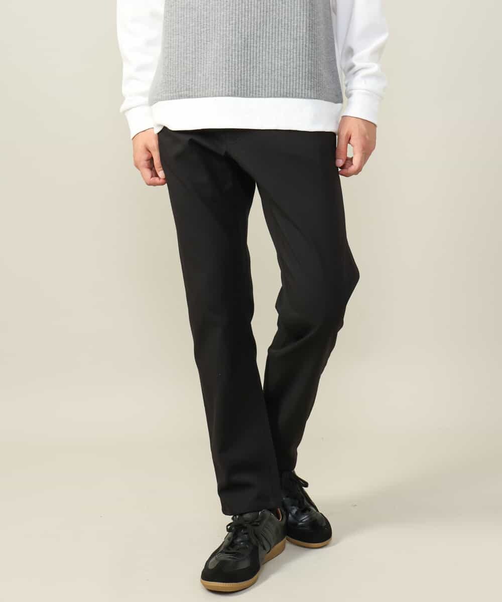 KHLAA41059 a.v.v MEN(アー・ヴェ・ヴェ) 【定番パンツ】スマートシャンブレー裏起毛5ポケットパンツ(セットアップ可） ネイビー