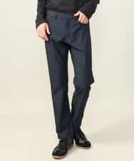 KHLAA41059 a.v.v MEN(アー・ヴェ・ヴェ) 【定番パンツ】スマートシャンブレー裏起毛5ポケットパンツ(セットアップ可） ネイビー