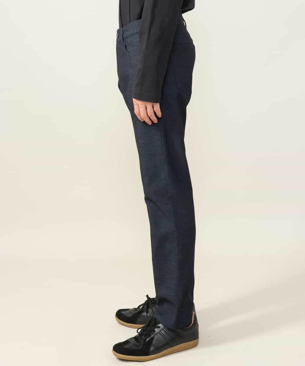 KHLAA41059 a.v.v MEN(アー・ヴェ・ヴェ) 【定番パンツ】スマートシャンブレー裏起毛5ポケットパンツ(セットアップ可） ネイビー