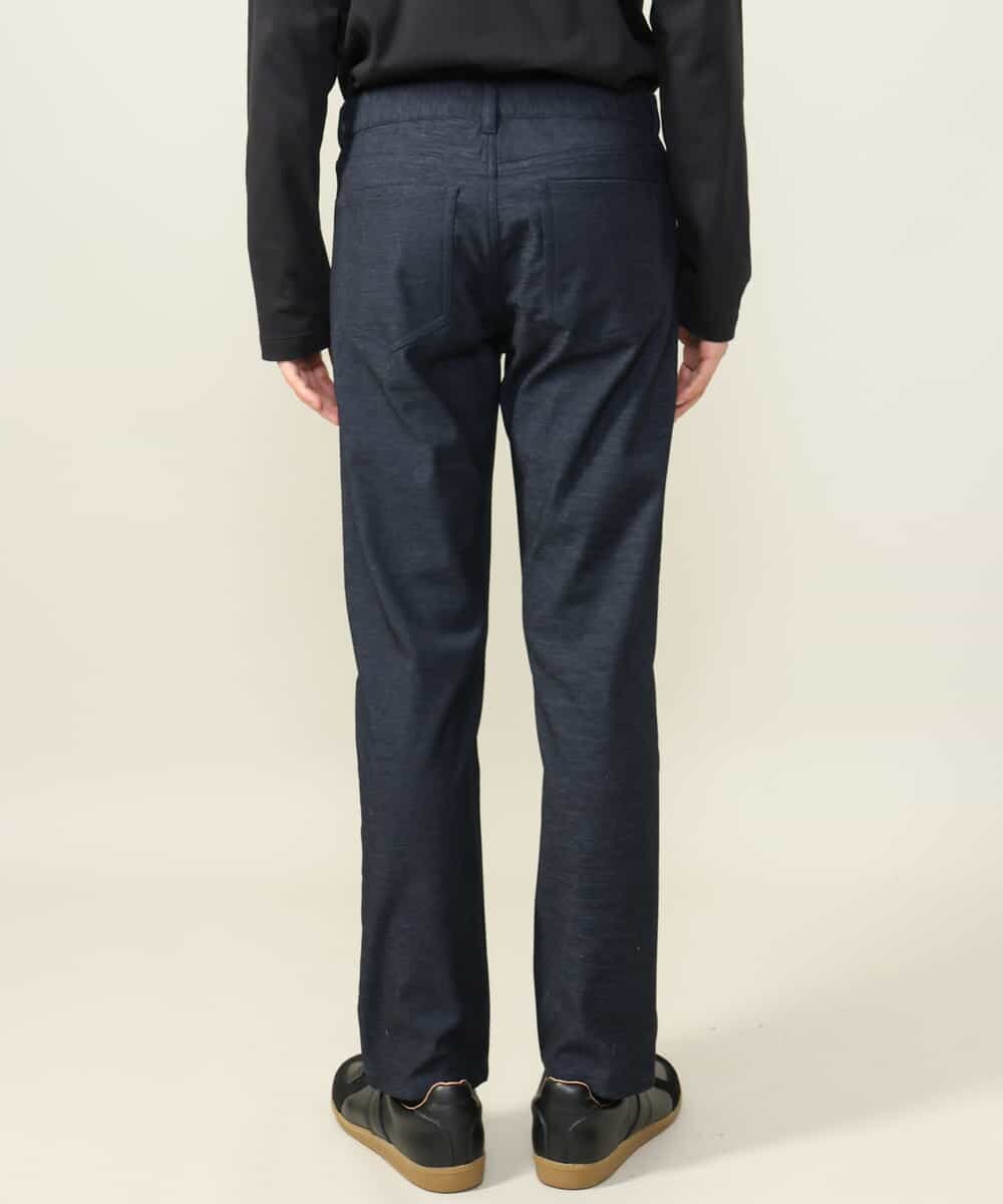 KHLAA41059 a.v.v MEN(アー・ヴェ・ヴェ) 【定番パンツ】スマートシャンブレー裏起毛5ポケットパンツ(セットアップ可） ネイビー