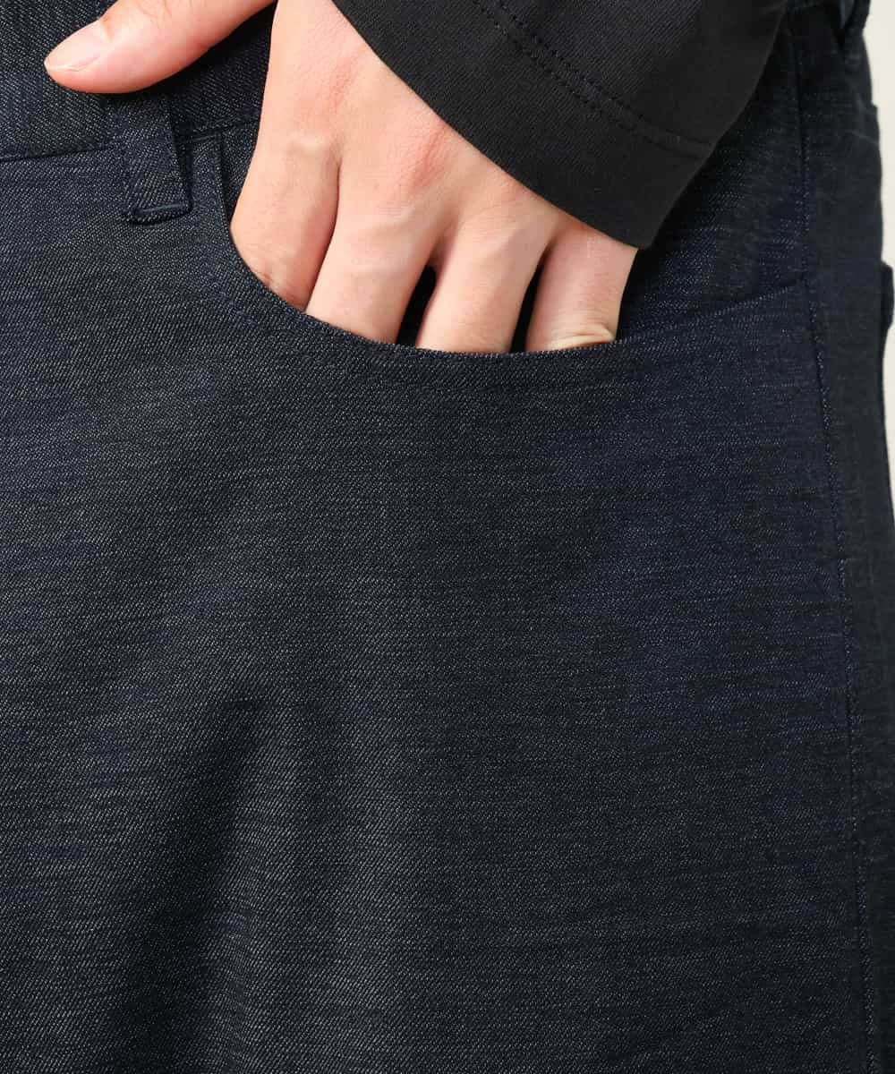 KHLAA41059 a.v.v MEN(アー・ヴェ・ヴェ) 【定番パンツ】スマートシャンブレー裏起毛5ポケットパンツ(セットアップ可） ネイビー