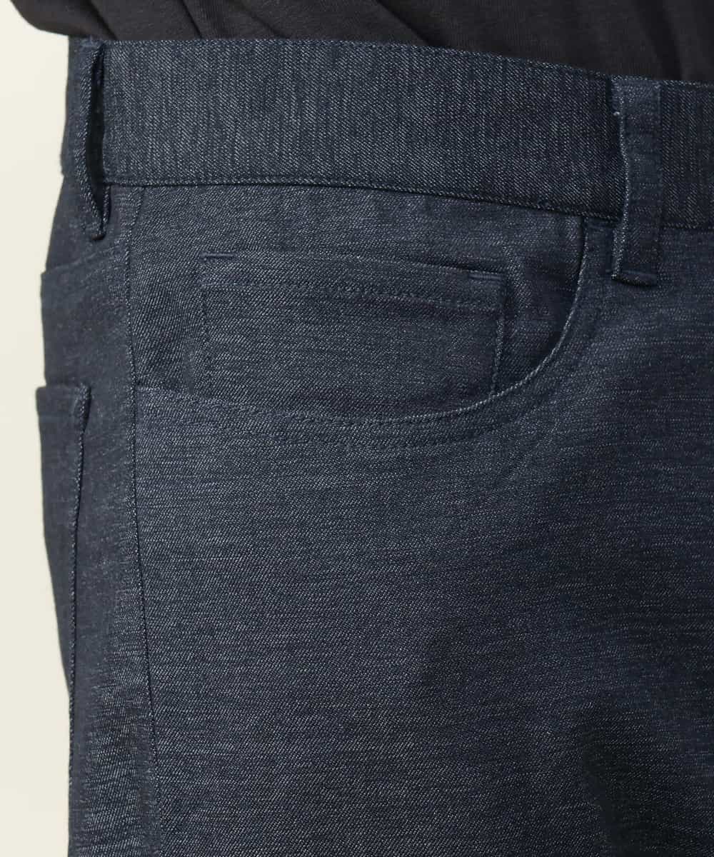 KHLAA41059 a.v.v MEN(アー・ヴェ・ヴェ) 【定番パンツ】スマートシャンブレー裏起毛5ポケットパンツ(セットアップ可） ネイビー