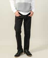 KHLAA41059 a.v.v MEN(アー・ヴェ・ヴェ) 【定番パンツ】スマートシャンブレー裏起毛5ポケットパンツ(セットアップ可） ブラック
