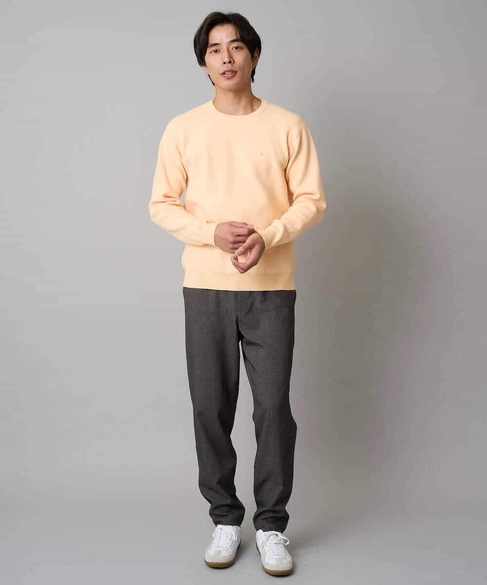 KHLAD32069 a.v.v MEN(アー・ヴェ・ヴェ) 【イージーケア/毛玉になりにくい】メランジツイルストレッチセミルーズパンツ【洗濯機で洗える/ストレッチ】 ライトグレー