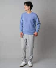 KHLAD32069 a.v.v MEN(アー・ヴェ・ヴェ) 【イージーケア/毛玉になりにくい】メランジツイルストレッチセミルーズパンツ【洗濯機で洗える/ストレッチ】 ライトグレー