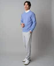 KHLAD32069 a.v.v MEN(アー・ヴェ・ヴェ) 【イージーケア/毛玉になりにくい】メランジツイルストレッチセミルーズパンツ【洗濯機で洗える/ストレッチ】 ライトグレー