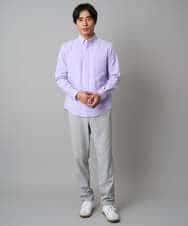 KHLAD32069 a.v.v MEN(アー・ヴェ・ヴェ) 【イージーケア/毛玉になりにくい】メランジツイルストレッチセミルーズパンツ【洗濯機で洗える/ストレッチ】 ライトグレー