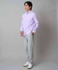 KHLAD32069 a.v.v MEN(アー・ヴェ・ヴェ) 【イージーケア/毛玉になりにくい】メランジツイルストレッチセミルーズパンツ【洗濯機で洗える/ストレッチ】 ライトグレー