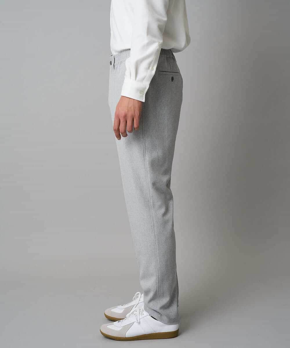 KHLAD32069 a.v.v MEN(アー・ヴェ・ヴェ) 【イージーケア/毛玉になりにくい】メランジツイルストレッチセミルーズパンツ【洗濯機で洗える/ストレッチ】 ライトグレー