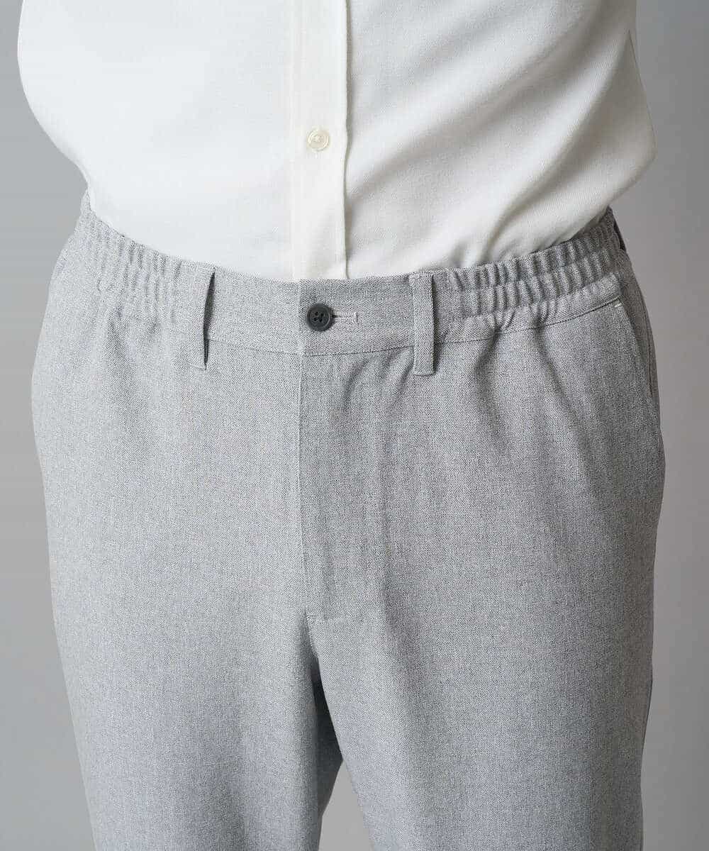 KHLAD32069 a.v.v MEN(アー・ヴェ・ヴェ) 【イージーケア/毛玉になりにくい】メランジツイルストレッチセミルーズパンツ【洗濯機で洗える/ストレッチ】 ライトグレー