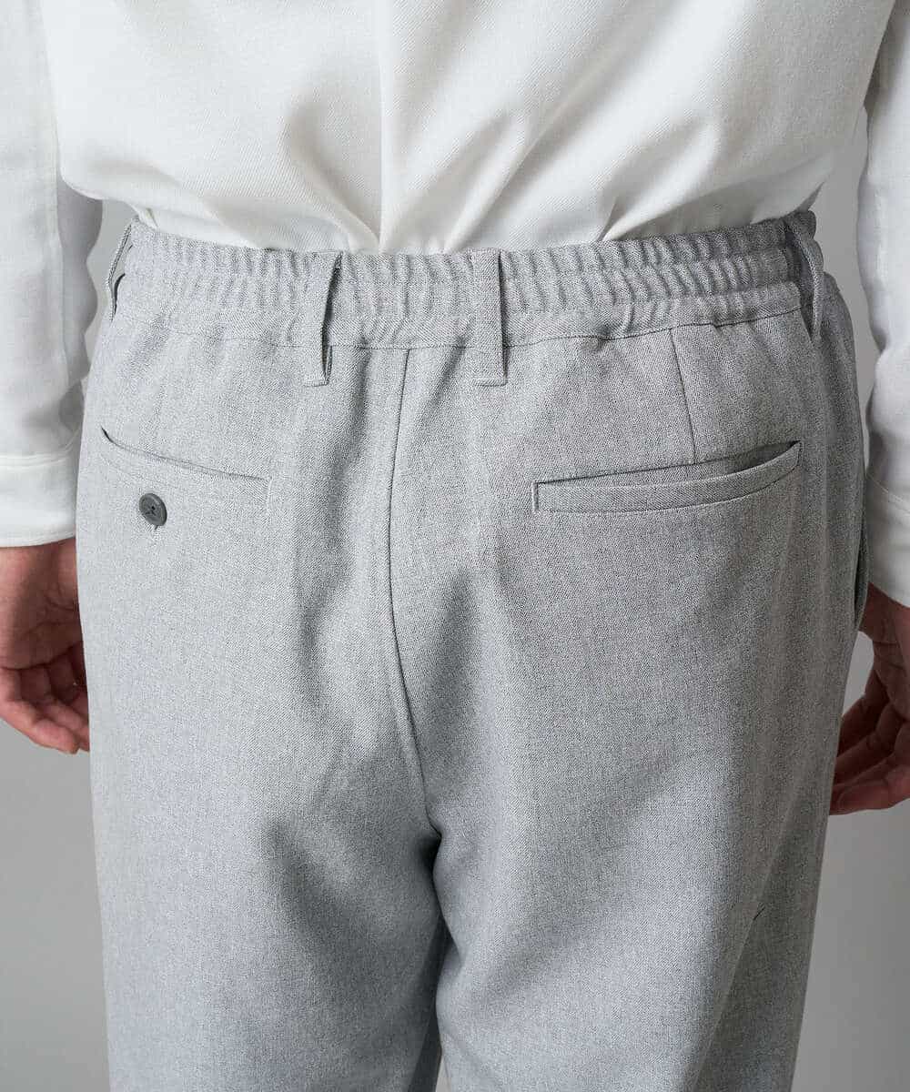 KHLAD32069 a.v.v MEN(アー・ヴェ・ヴェ) 【イージーケア/毛玉になりにくい】メランジツイルストレッチセミルーズパンツ【洗濯機で洗える/ストレッチ】 ライトグレー