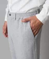 KHLAD32069 a.v.v MEN(アー・ヴェ・ヴェ) 【イージーケア/毛玉になりにくい】メランジツイルストレッチセミルーズパンツ【洗濯機で洗える/ストレッチ】 ライトグレー