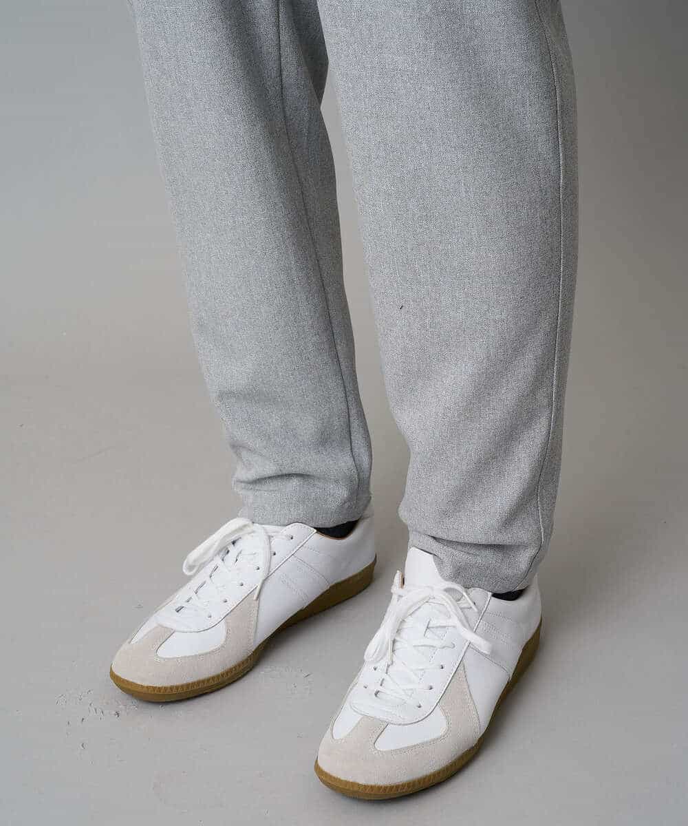 KHLAD32069 a.v.v MEN(アー・ヴェ・ヴェ) 【イージーケア/毛玉になりにくい】メランジツイルストレッチセミルーズパンツ【洗濯機で洗える/ストレッチ】 ライトグレー