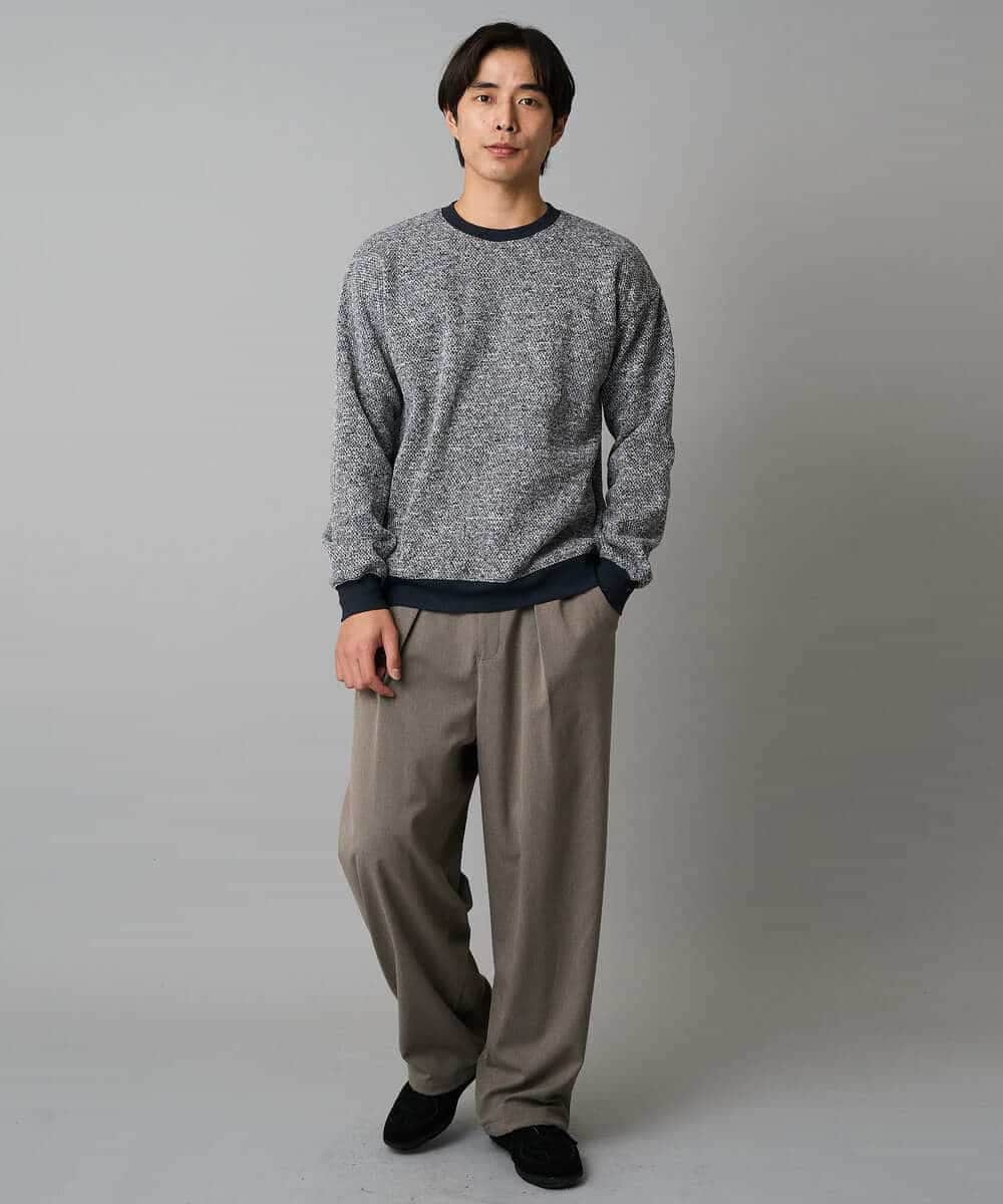 KHLAD33069 a.v.v MEN(アー・ヴェ・ヴェ) 【イージーケア/洗濯機で洗える】裏微起毛ストレッチオーバーパンツ ブラック