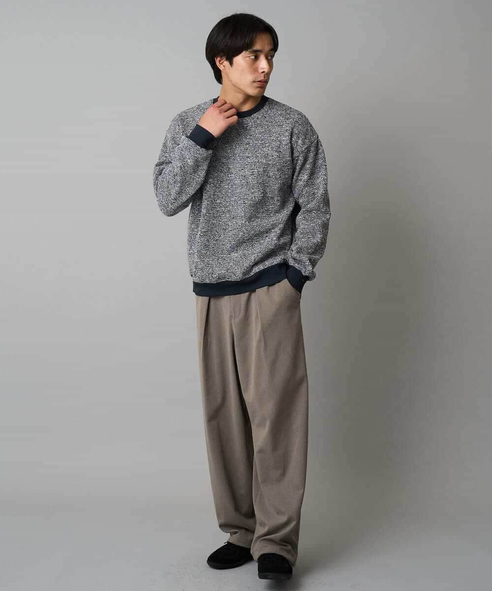 KHLAD33069 a.v.v MEN(アー・ヴェ・ヴェ) 【イージーケア/洗濯機で洗える】裏微起毛ストレッチオーバーパンツ ブラック