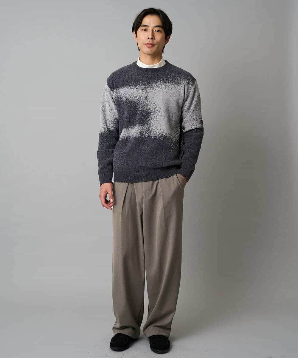 KHLAD33069 a.v.v MEN(アー・ヴェ・ヴェ) 【イージーケア/洗濯機で洗える】裏微起毛ストレッチオーバーパンツ ブラック