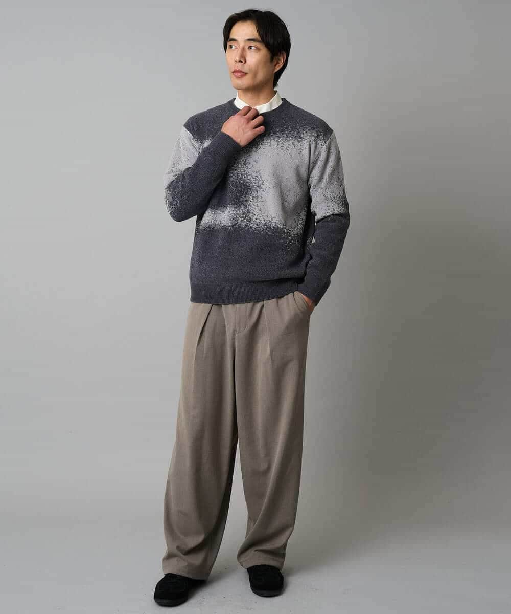 KHLAD33069 a.v.v MEN(アー・ヴェ・ヴェ) 【イージーケア/洗濯機で洗える】裏微起毛ストレッチオーバーパンツ ブラック