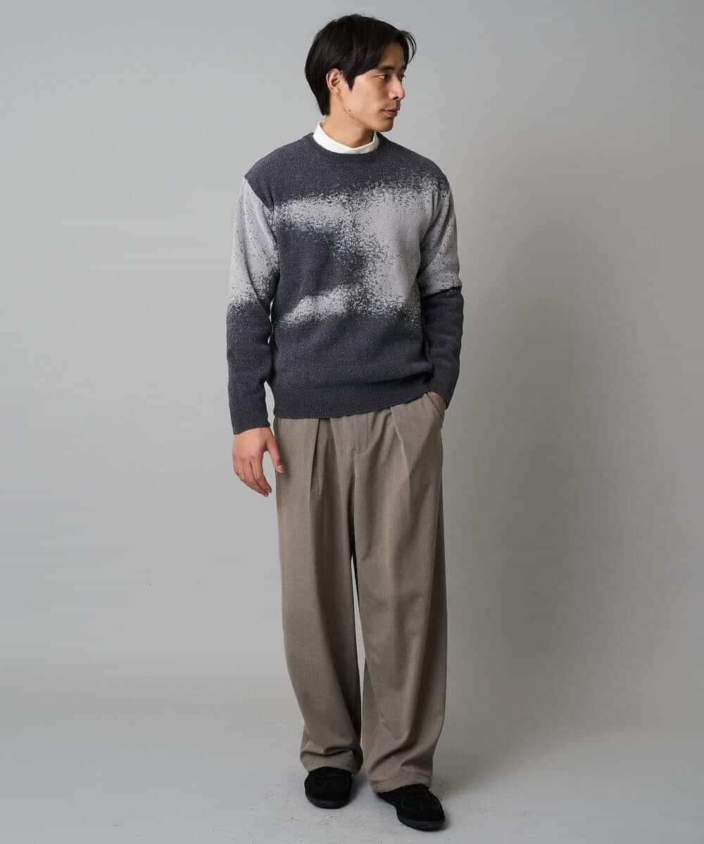 KHLAD33069 a.v.v MEN(アー・ヴェ・ヴェ) 【イージーケア/洗濯機で洗える】裏微起毛ストレッチオーバーパンツ ブラック