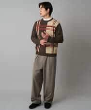 KHLAD33069 a.v.v MEN(アー・ヴェ・ヴェ) 【イージーケア/洗濯機で洗える】裏微起毛ストレッチオーバーパンツ ブラック