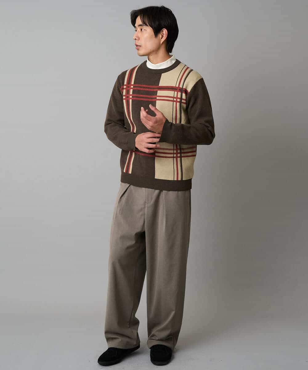 KHLAD33069 a.v.v MEN(アー・ヴェ・ヴェ) 【イージーケア/洗濯機で洗える】裏微起毛ストレッチオーバーパンツ ブラック