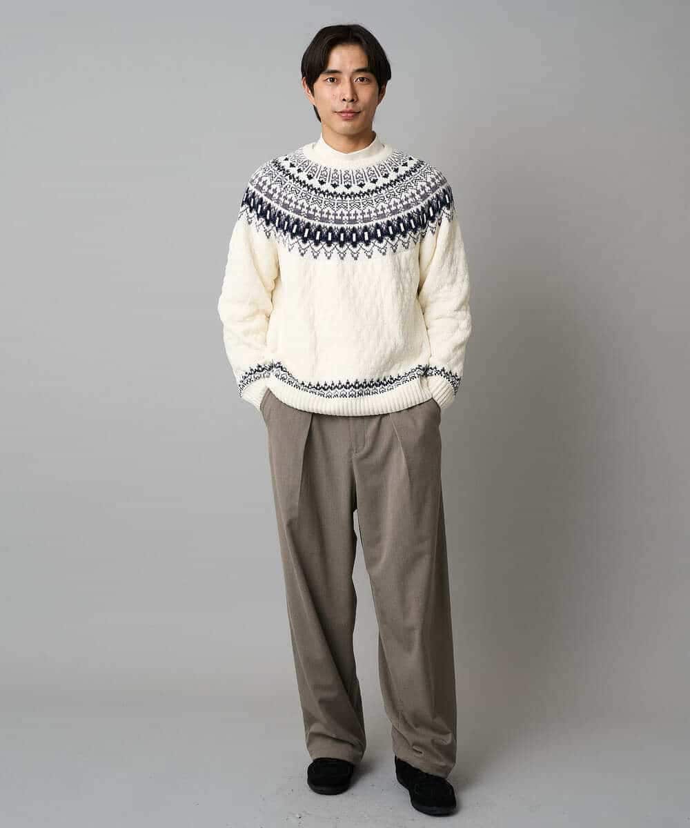 KHLAD33069 a.v.v MEN(アー・ヴェ・ヴェ) 【イージーケア/洗濯機で洗える】裏微起毛ストレッチオーバーパンツ ブラック