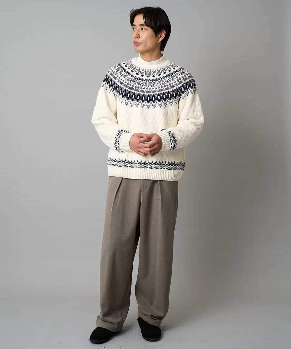 KHLAD33069 a.v.v MEN(アー・ヴェ・ヴェ) 【イージーケア/洗濯機で洗える】裏微起毛ストレッチオーバーパンツ ブラック