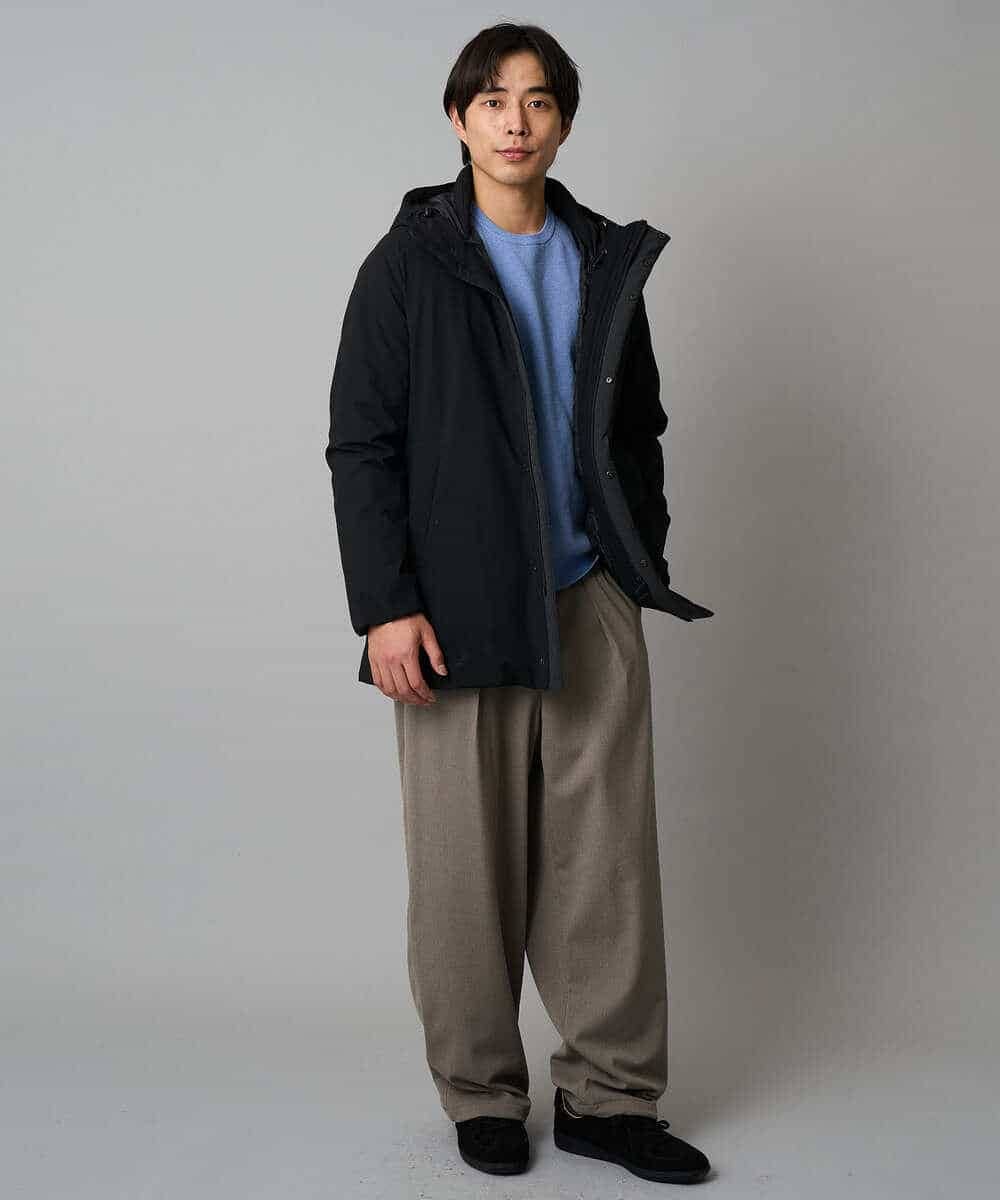 KHLAD33069 a.v.v MEN(アー・ヴェ・ヴェ) 【イージーケア/洗濯機で洗える】裏微起毛ストレッチオーバーパンツ ブラック