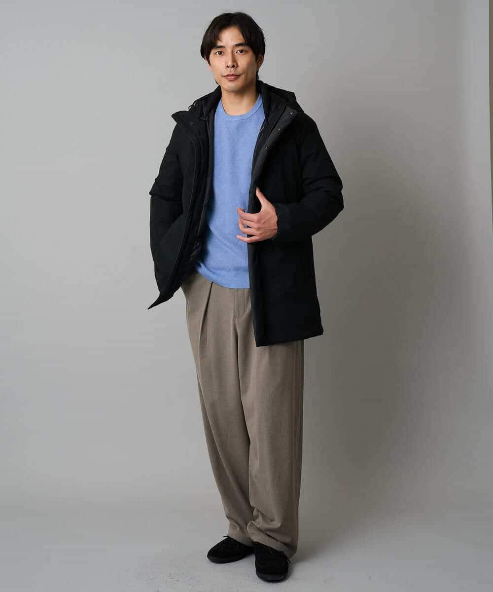 KHLAD33069 a.v.v MEN(アー・ヴェ・ヴェ) 【イージーケア/洗濯機で洗える】裏微起毛ストレッチオーバーパンツ ブラック