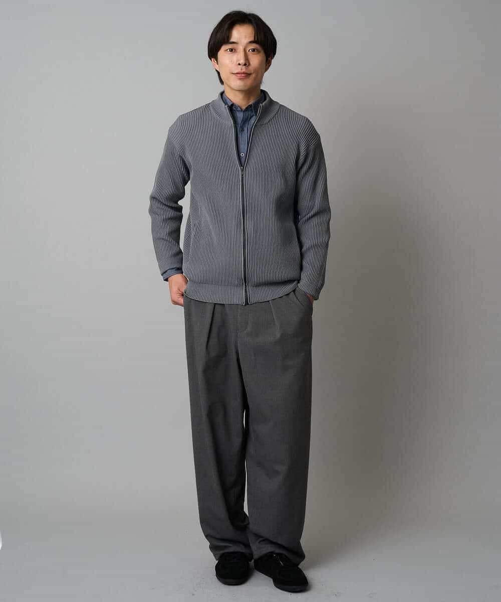 KHLAD33069 a.v.v MEN(アー・ヴェ・ヴェ) 【イージーケア/洗濯機で洗える】裏微起毛ストレッチオーバーパンツ ブラック