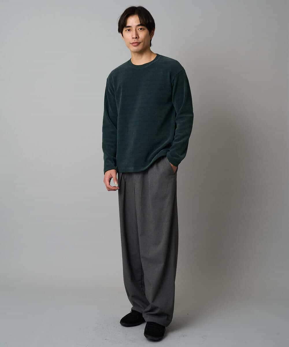 KHLAD33069 a.v.v MEN(アー・ヴェ・ヴェ) 【イージーケア/洗濯機で洗える】裏微起毛ストレッチオーバーパンツ ブラック