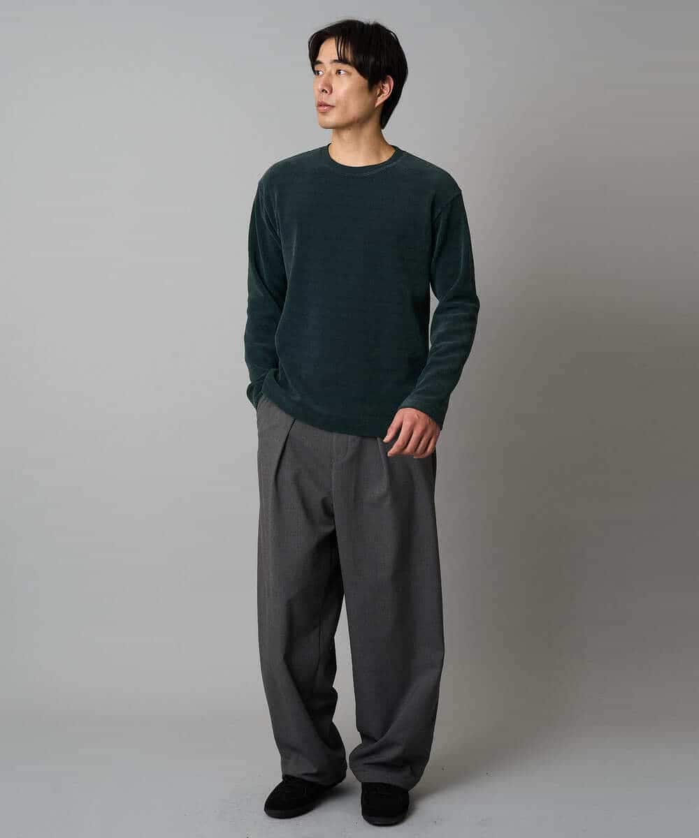 KHLAD33069 a.v.v MEN(アー・ヴェ・ヴェ) 【イージーケア/洗濯機で洗える】裏微起毛ストレッチオーバーパンツ ブラック