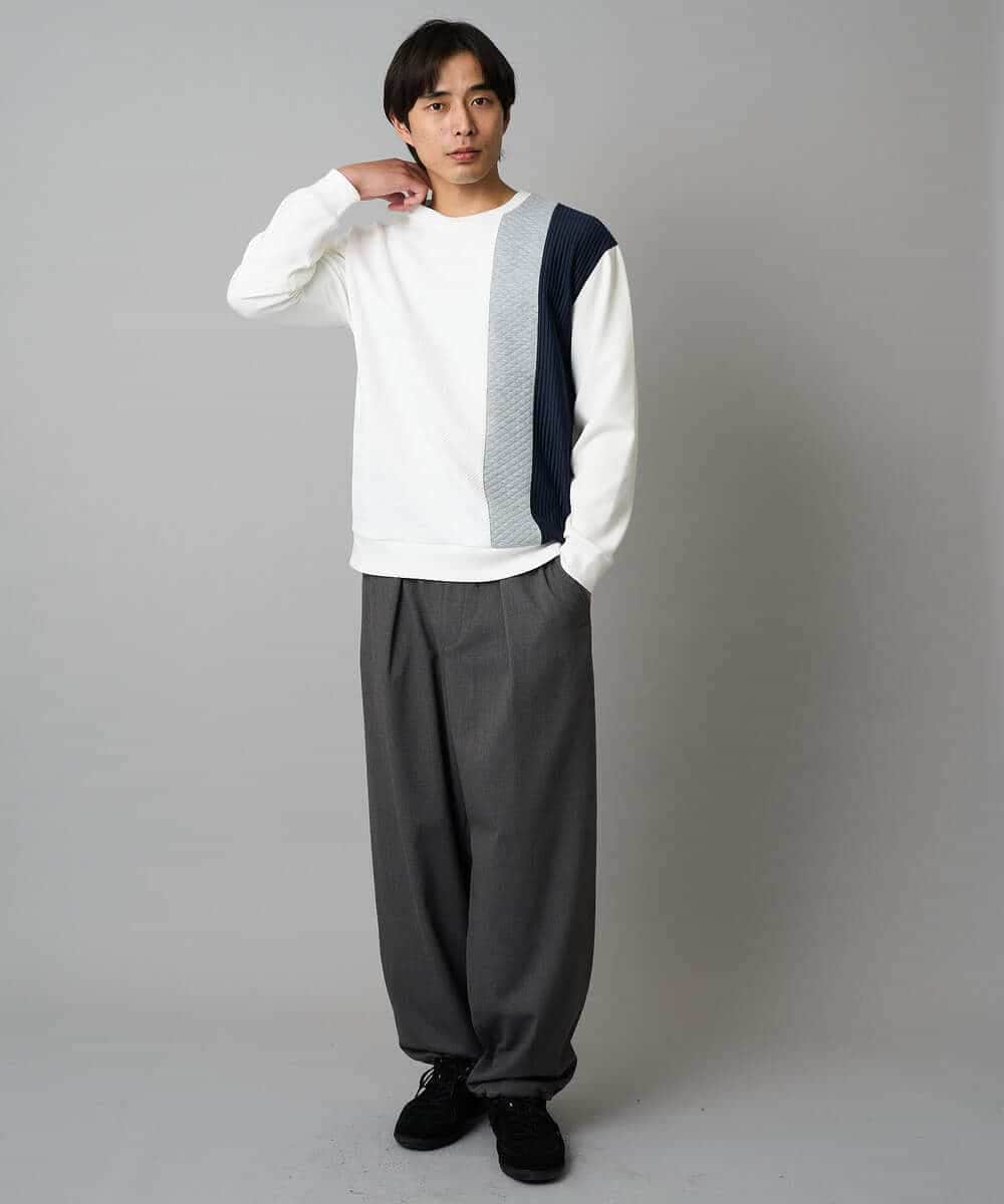 KHLAD33069 a.v.v MEN(アー・ヴェ・ヴェ) 【イージーケア/洗濯機で洗える】裏微起毛ストレッチオーバーパンツ ブラック