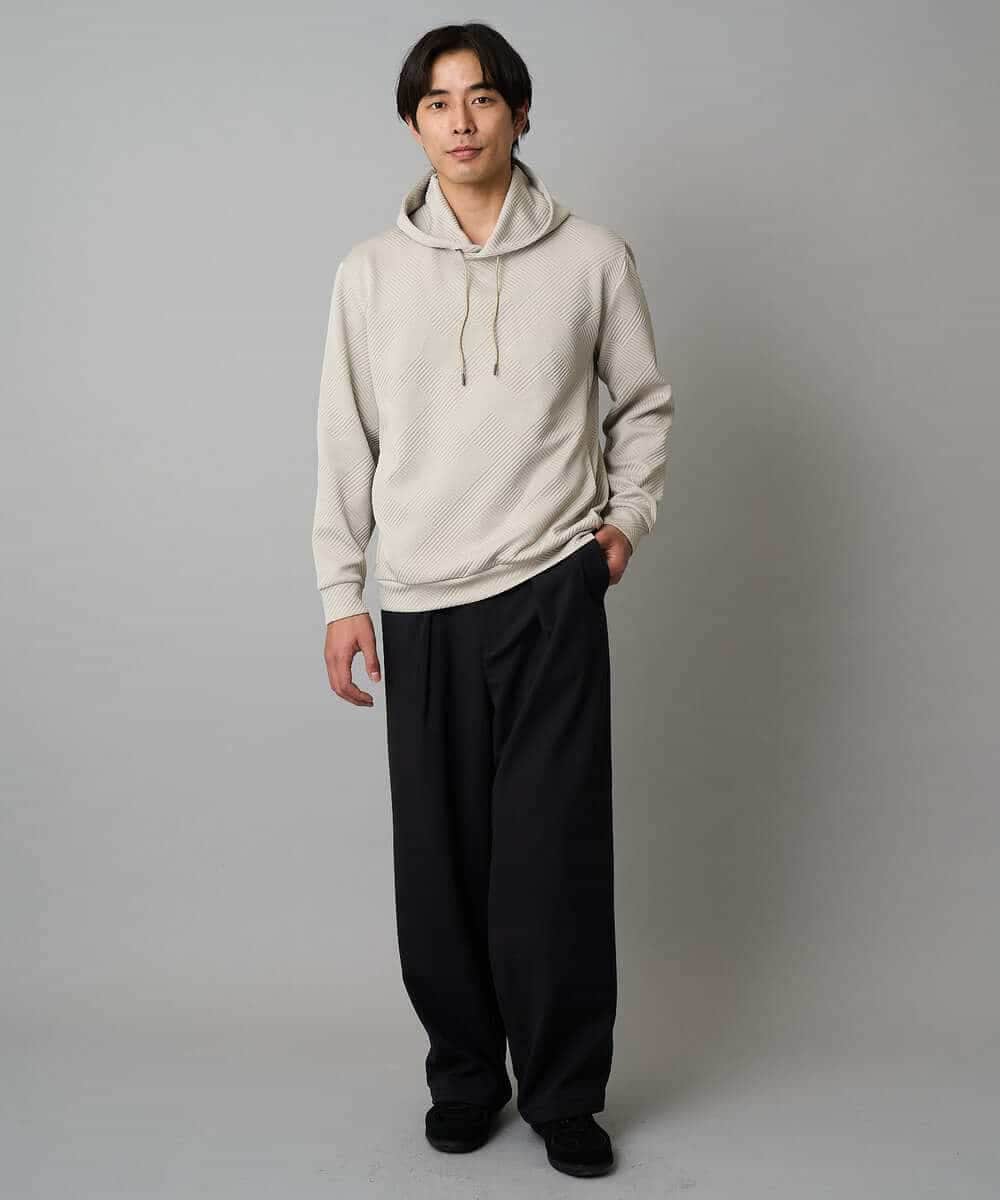 KHLAD33069 a.v.v MEN(アー・ヴェ・ヴェ) 【イージーケア/洗濯機で洗える】裏微起毛ストレッチオーバーパンツ ブラック